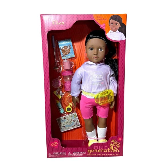 Our Generation Elissa 18'' Camping Doll & Accessories Set NEW - Picture 1 of 7